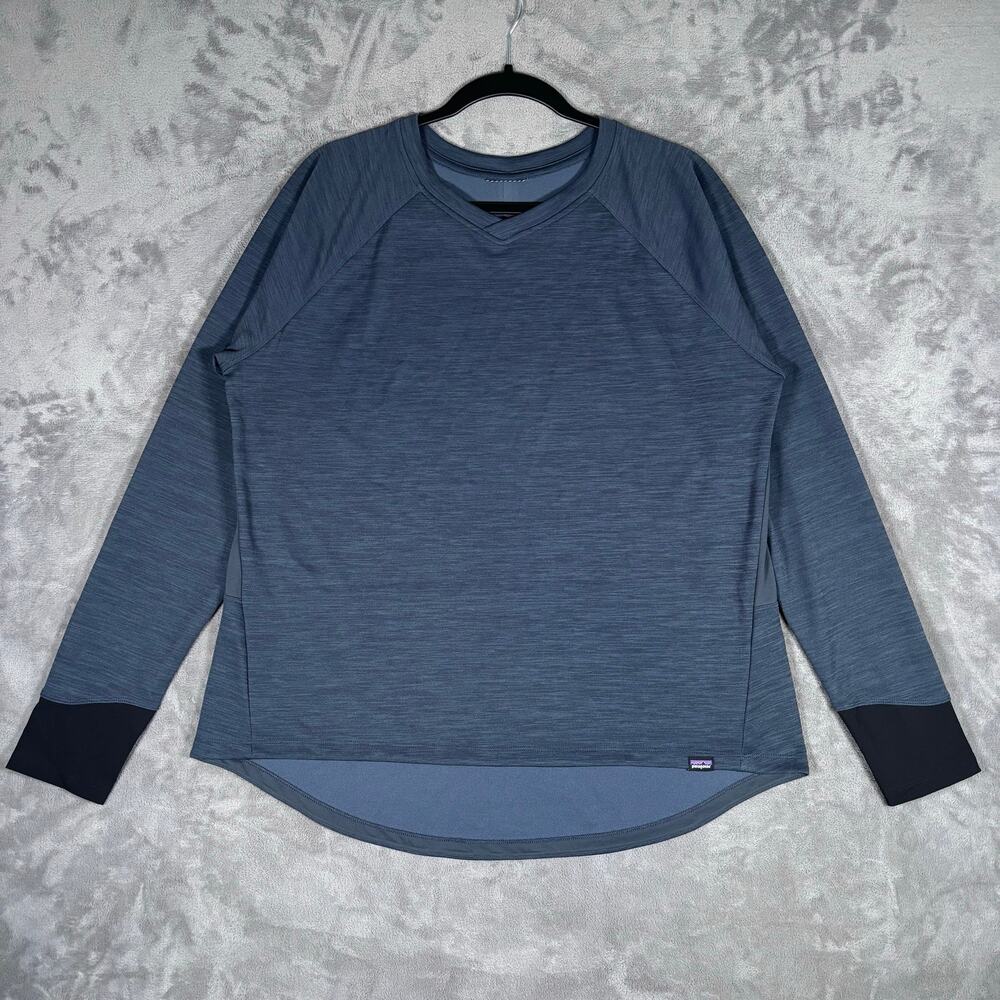 Patagonia Women’s XL Dirt Craft Long Sleeve Mountain Bike Jersey Smolder Blue